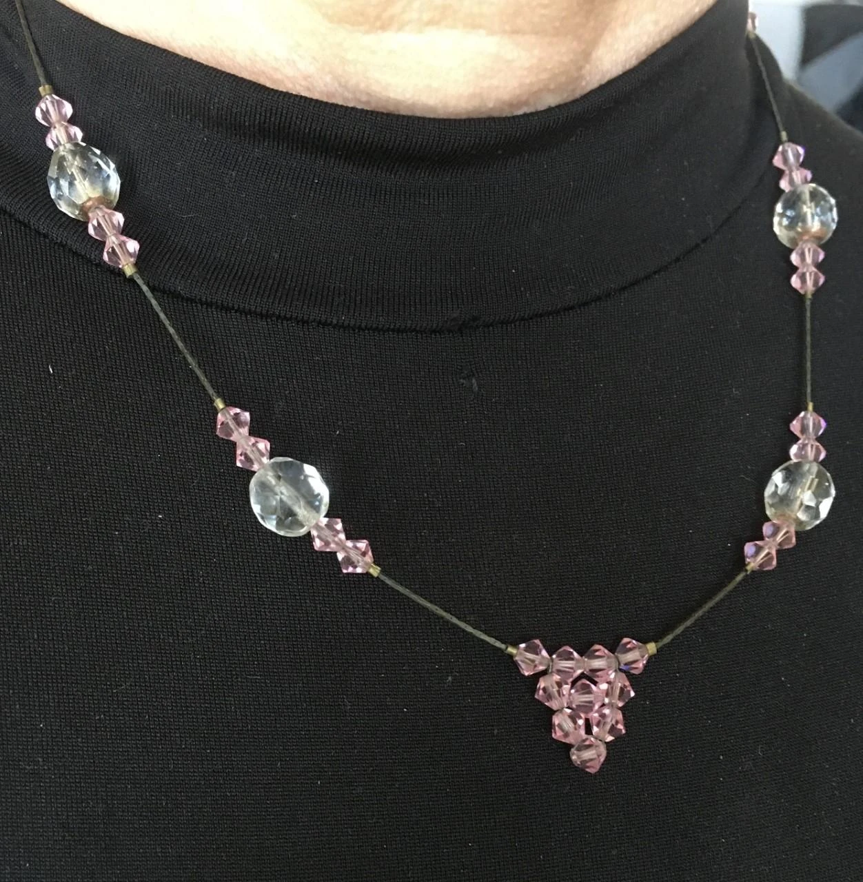 Collier necklace Halskette collar halsketting collana muince colar rose brillant